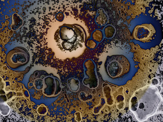Author's artistic abstractions. Watercolor and alcohol inks. Modern art. Processed in Photoshop