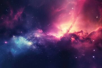Celestial wonders dazzle in vibrant galactic panorama - obrazy, fototapety, plakaty