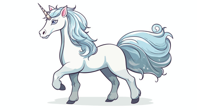 Cartoon unicorn freehand draw cartoon vector illustration