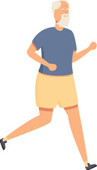 Adult morning running icon cartoon vector. Workout jogging. Fitness health