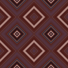 Rhombus and square seamless pattern. The pattern is colored diagonal lines