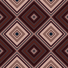 Rhombus and square seamless pattern. The pattern is colored diagonal lines