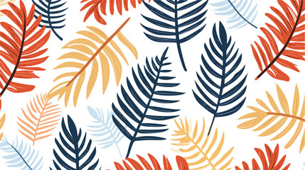 Fototapeta na wymiar Creative seamless pattern with tropical leaves.
