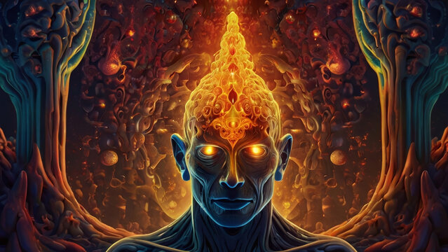 Psychedelic drug experience. Generative AI.