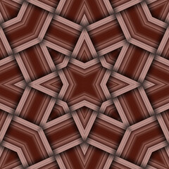 Seamless woven star pattern of stripes and lines. Square abstract pattern.