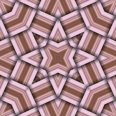 Seamless woven star pattern of stripes and lines. Square abstract pattern.