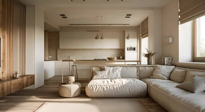 beautiful interior design, bright colors minimalist design, bright home and enjoy the atmosphere