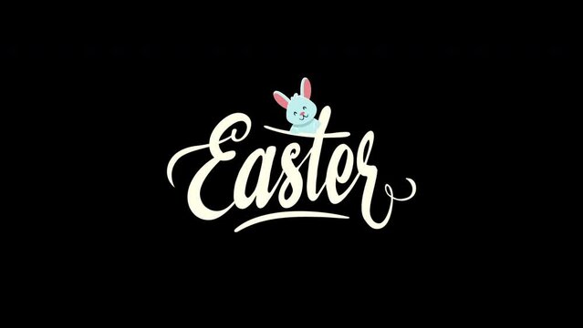 Animated happy easter day lettering.