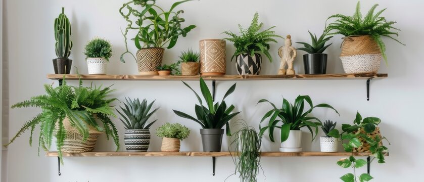 Diverse Array of Plants Covering a Wall