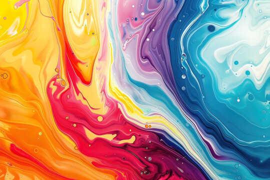 A colorful painting with a blue and yellow swirl. Image created by AI