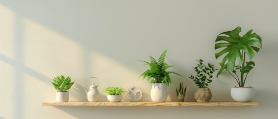 Shelf Filled With Various Plants
