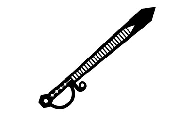 black sword silhouette logo