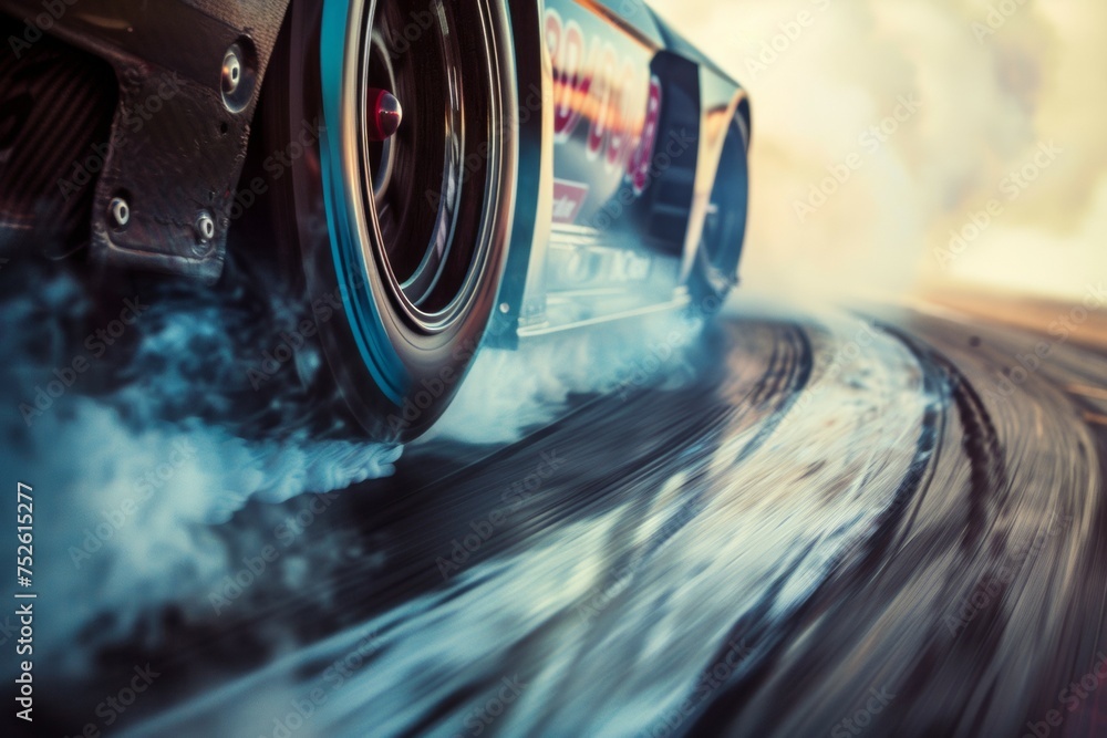 Aufkleber drifting and racing concept. background with selective focus and copy space