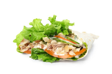 Tasty doner kebab isolated on white