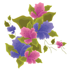 Colored sketch of a flower watercolor Vector illustration
