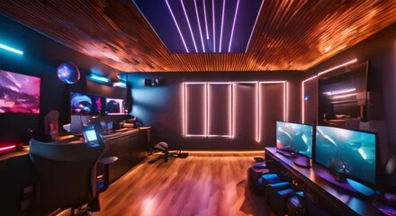 Game Haven: Video Footage of a Game Room, Brimming with Excitement and Entertainment, Where Fun Knows No Limits - Powered by Adobe