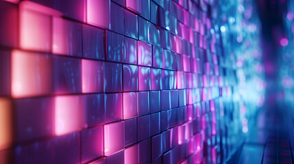 Bright neon lights in abstract pattern