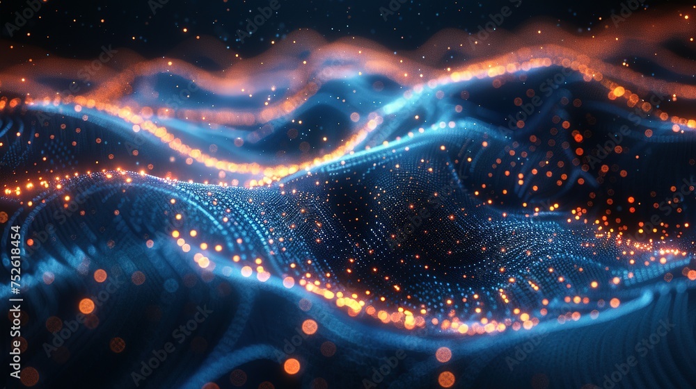 Poster abstract digital background. can be used for technological processes, neural networks and ai, digita