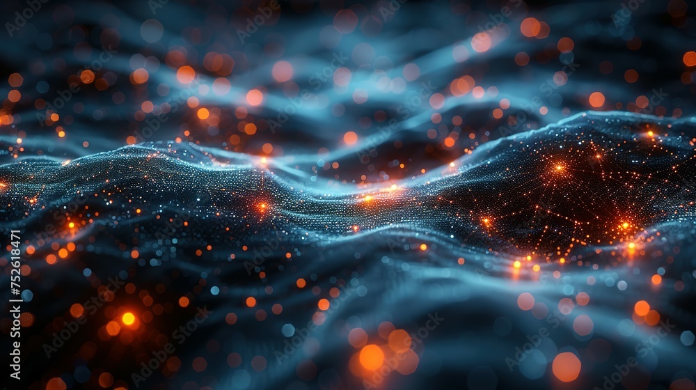 Poster abstract digital background. can be used for technological processes, neural networks and ai, digita