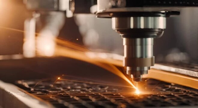Precision Cutting: Video Footage of Laser Cutting, Showcasing the High-Tech Process of Crafting with Laser Precision