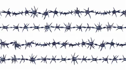 Foto op Plexiglas Isolated barbed wire strip over white background © Joyce