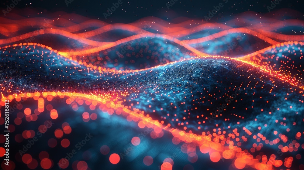 Poster abstract digital background. can be used for technological processes, neural networks and ai, digita