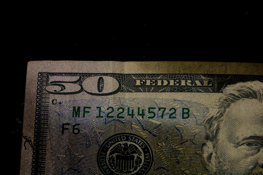 USD money banknotes, detail photo of US dollars