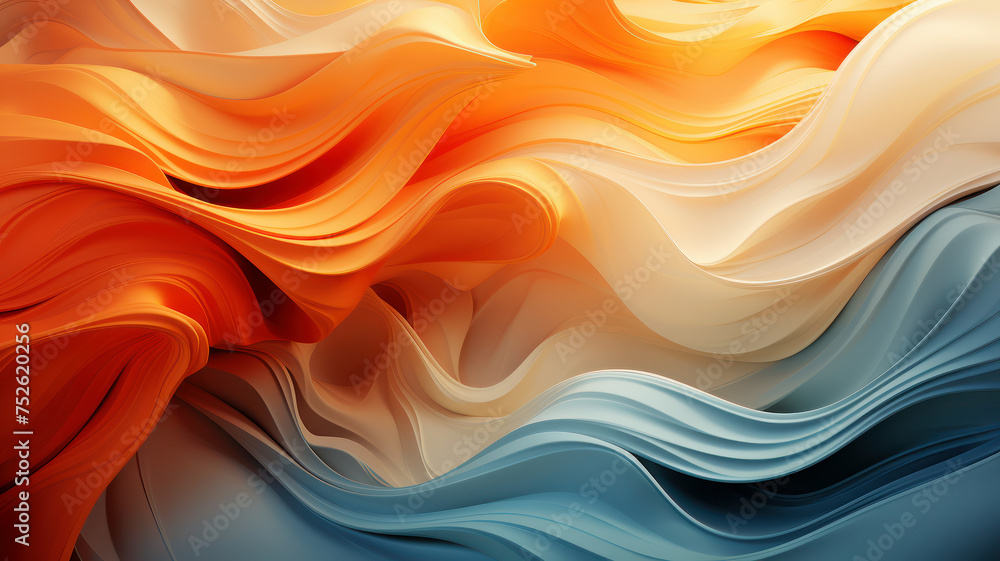 Aufkleber dynamic blend of warm and cool tones in a wavy abstract design