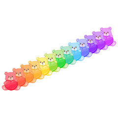 vector illustration of multicolored rainbow bears