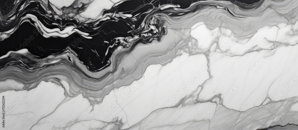 Poster this black and white marble texture features a prominent swirl design, creating an abstract and mode