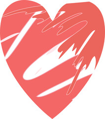 hand painted hearton transparent, png. Template for St. Valentines day card, romantic wedding invitation, promotion