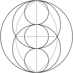 Vesica Piscis Illustration, Mandala Pattern, Sacred Geometry Clipart