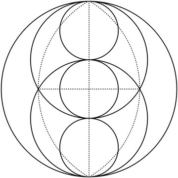 Vesica Piscis Illustration, Mandala Pattern, Sacred Geometry Clipart
