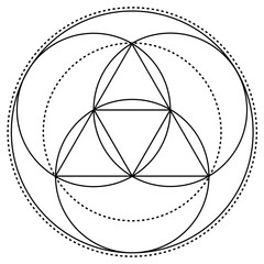 Vesica Piscis Triangle, Illustration, Mandala Pattern, Sacred Geometry Clipart