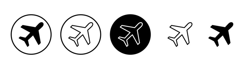 Plane icon vector isolated on white background. Aeroplane vector icon. Flight transport symbol. Travel element illustration. Holiday symbol. Airplane