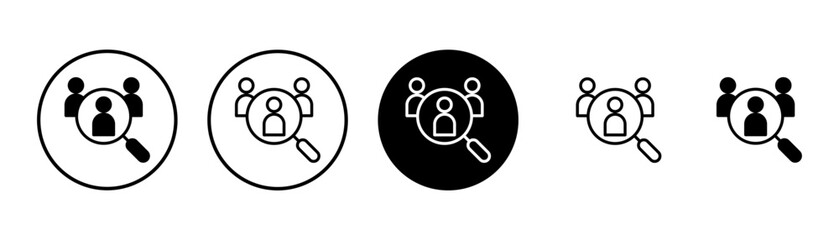 Hiring icon vector isolated on white background. Human resources concept. Recruitment. Search job vacancy icon. Hire. Find people icon