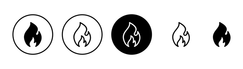 Fire icon vector isolated on white background. Fire flame icon template. Fire flames symbol vector