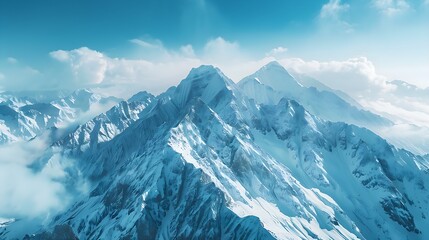 microstock photography drone shot of snow capped mountains