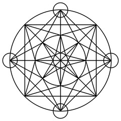 Star of Venus Illustration, Mandala Pattern, Sacred Geometry Clipart © Graphica Botanica