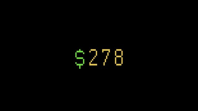 Money Number Counter Animation 900 with Alpha Channel