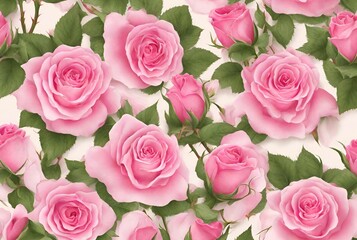 Abstract background with pink roses 