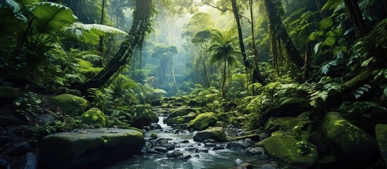 Asian tropical rainforest - obrazy, fototapety, plakaty