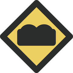 ミニ標識のカラー単品イラスト　路面凹凸あり