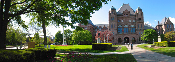 Panoramic view of the gothic style building - Legislative Assembly of Ontario