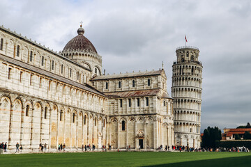 Pisa, Italy - 30 December 2023: The Piazza dei Miracoli in Pisa, Tuscany region, central Italy