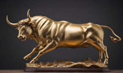 Golden bull statue