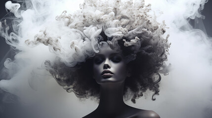 Kobieta z dymem we włosach, Art