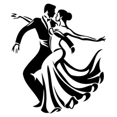 Couple Dancing, ballroom dancing, vector illustrator.
