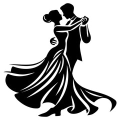 Couple Dancing, ballroom dancing, vector illustrator.
