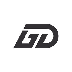 sign of gd letter logo vector icon simple illustration